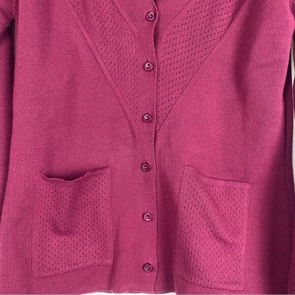 Zephyr Women’s Cranberry Grandpacore Cardigan Sweater Size Small - Picture 11 of 11
